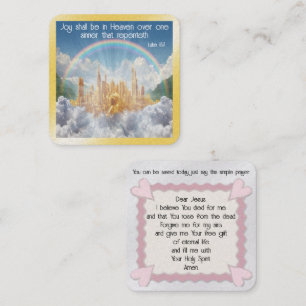 Gospel Tract Kaart Vierkante Visitekaartje