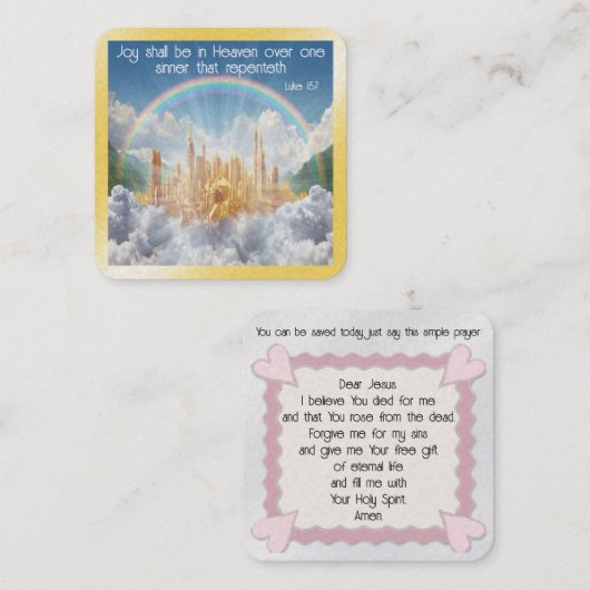 Gospel Tract Kaart Vierkante Visitekaartje (Voorkant / Achterkant)