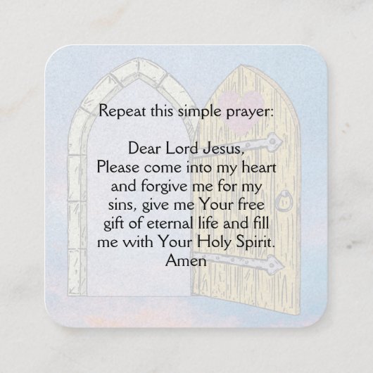 Gospel Tract Kaart Vierkante Visitekaartje (Achterkant)