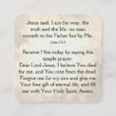 Gospel Tract Kaart Vierkante Visitekaartje (Achterkant)