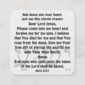 Gospel Tract Kaart Vierkante Visitekaartje (Achterkant)