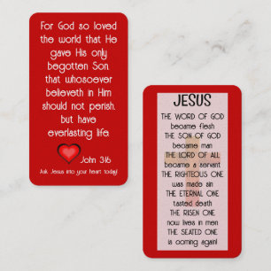 Gospel Tract Kaart Visitekaartje