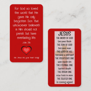 Gospel Tract Kaart Visitekaartje