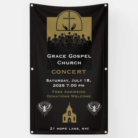 Gospelkerkkoorconcert Spandoek (Verticaal)