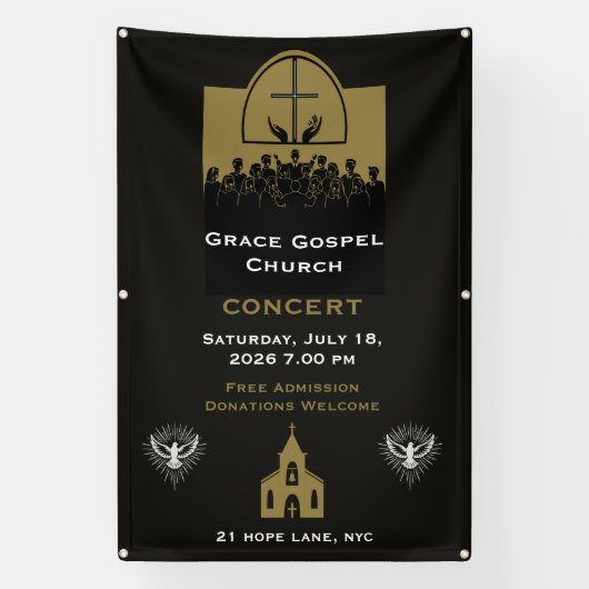 Gospelkerkkoorconcert Spandoek (Verticaal)