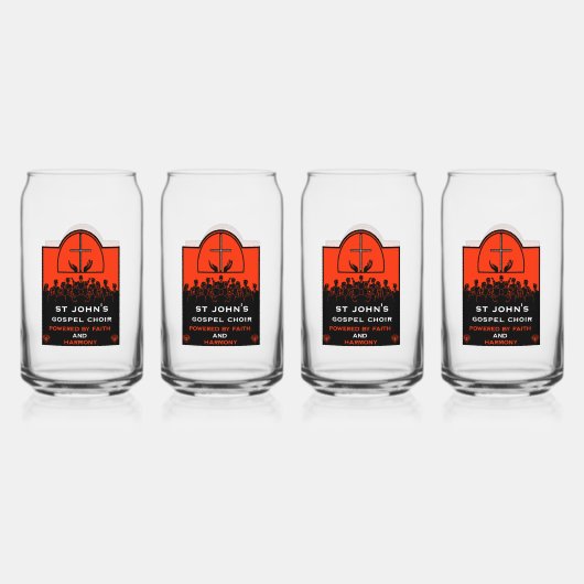 Gospelkoor kerk accessoire blikvorm glas (Voorkant)