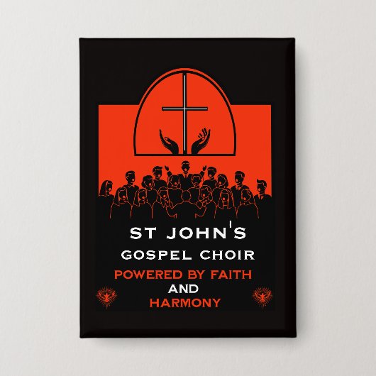 Gospelkoor kerk accessoire button (Voorkant)