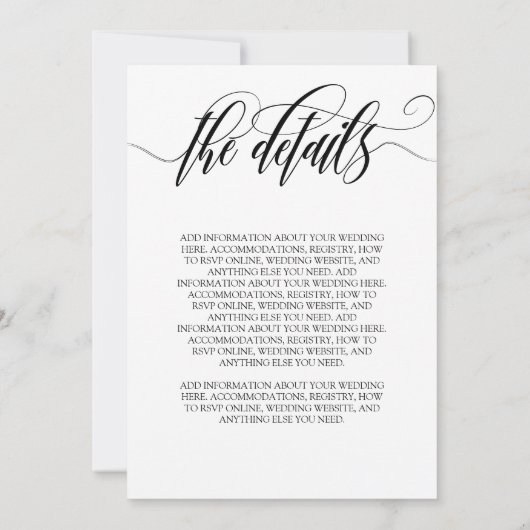 Gossamer Overlay Black Fonts Foto 2 in 1 bruiloft Kaart (Achterkant)