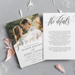 Gossamer Overlay Foto Informal 2 in 1 bruiloft Kaart