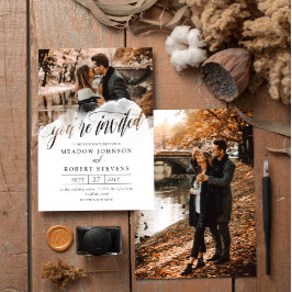Gossamer Overlay Foto Informal Wedding Kaart