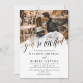 Gossamer Overlay Foto Informal Wedding Kaart (Voorkant)