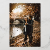 Gossamer Overlay Gold Foil Foto Informal Wedding Folie Uitnodiging (Achterkant)