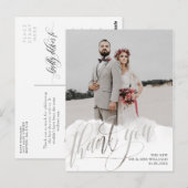 Gossamer Overlay Trouwfoto Dank u Briefkaart (Voorkant / Achterkant)