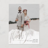 Gossamer Overlay Trouwfoto Dank u Briefkaart (Voorkant)
