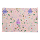 Gossamer Pink Waterverf Floral Kussensloop (Achterkant)