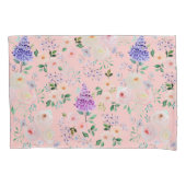 Gossamer Pink Waterverf Floral Kussensloop (Voorkant)