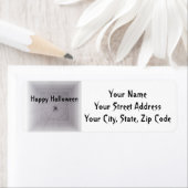 Gossamer Schattige Spider Gecentreerd op Web Etiket (Insitu)