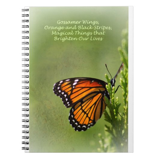 Gossamer Wings of Monarch Butterfly Poem by Me Notitieboek (Voorkant)