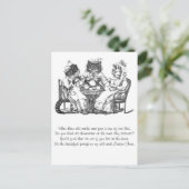 Gossierende katten hebben thee briefkaart (Staand voorkant)