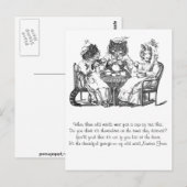 Gossierende katten hebben thee briefkaart (Voorkant / Achterkant)