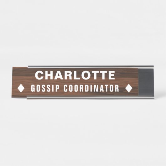 Gossip Coordinator Funny Novelty Personalized Bureau Naambordje (Voorkant)