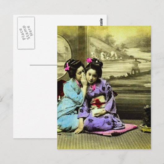 Gossip Geisha Girls of Old Japan  Japans Briefkaart (Voorkant / Achterkant)
