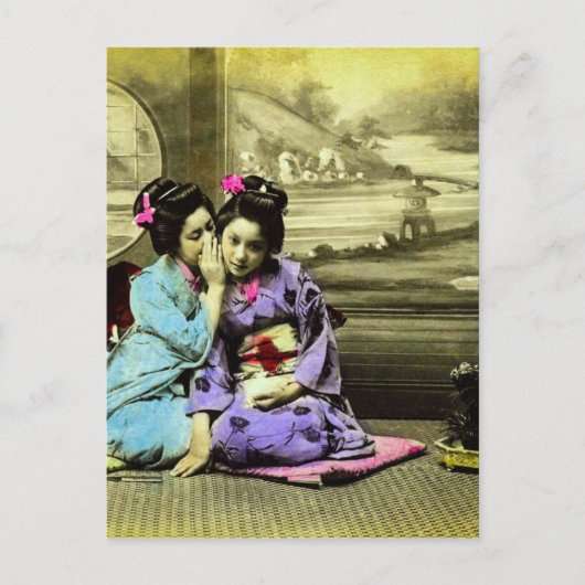 Gossip Geisha Girls of Old Japan  Japans Briefkaart (Voorkant)