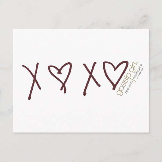 Gossip Girl X ♥ X ♥ Icoon Briefkaart (Voorkant)
