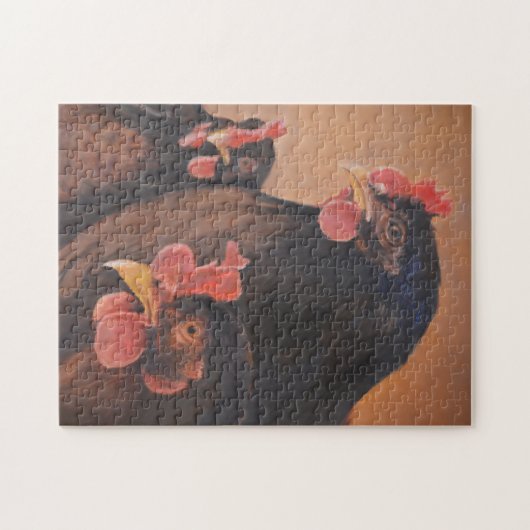 Gossip Girls Chickens Hens Art Legpuzzel (Horizontaal)