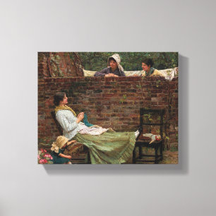 Gossip - John William Waterhouse Canvas Afdruk