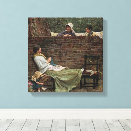 Gossip - John William Waterhouse Canvas Afdruk (Insitu (Houten vloer))