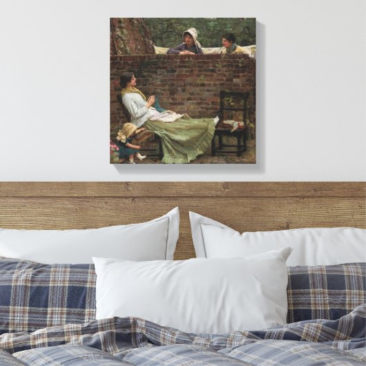 Gossip - John William Waterhouse Canvas Afdruk (Insitu (Slaapkamer))