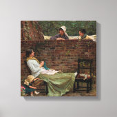 Gossip - John William Waterhouse Canvas Afdruk (Voorkant)