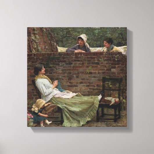 Gossip - John William Waterhouse Canvas Afdruk (Voorkant)