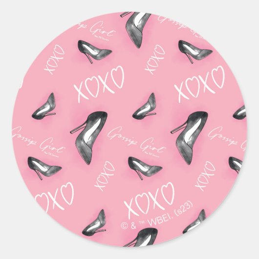 Gossip Meisje Hoge Hakken Patroon Ronde Sticker (Voorkant)