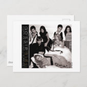 Gossip Meisje Zwart-wit Groep Graphic Briefkaart (Voorkant / Achterkant)