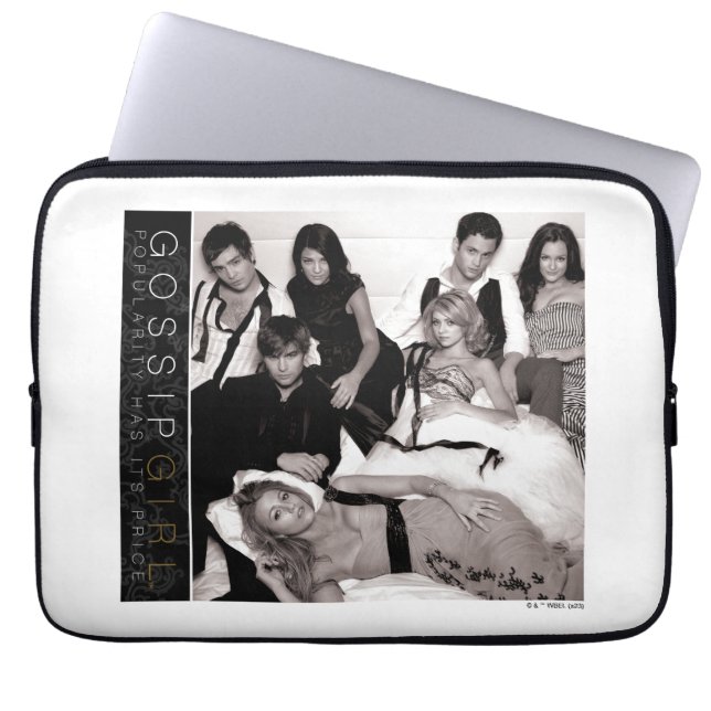 Gossip Meisje Zwart-wit Groep Graphic Laptop Sleeve (Voorkant)