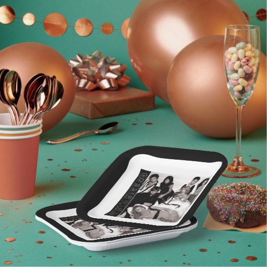 Gossip Meisje Zwart-wit Groep Graphic Papieren Bordje (Multi)