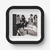 Gossip Meisje Zwart-wit Groep Graphic Papieren Bordje (Voorkant)