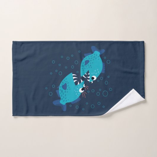 Gossiping Blue Piranha Fish Handdoek (Handdoek)