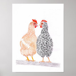 Gossiping Hens Poster