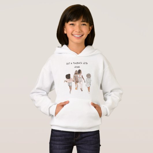 "GOT A PLAYDATE with JESUS" HOODIE (Voorkant volledig)