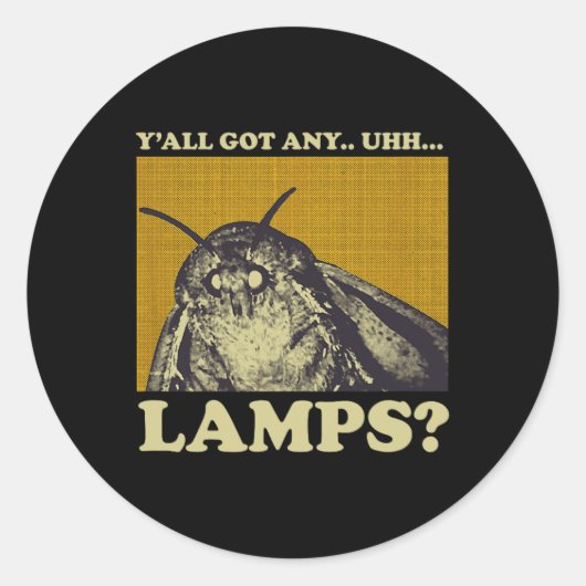 Got Any Lamps Moth Insect Meme Gift Ronde Sticker (Voorkant)