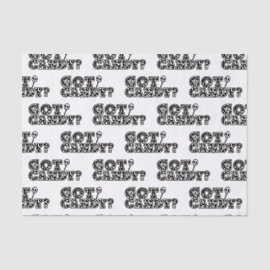 Got Candy? Zwarte & Witte Schedels Lolly Halloween Tissuepapier (Voorkant)