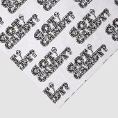 Got Candy? Zwarte & Witte Schedels Lolly Halloween Tissuepapier (Detail)