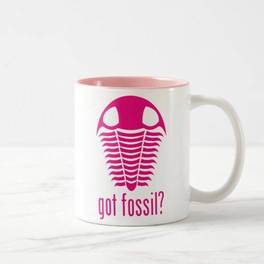 GOT FOSSIL? Roze trilobite Tweekleurige Koffiemok (Rechts)