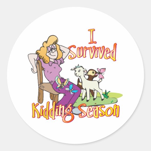 GOT | Funny Kidding Season by GetYerGoat Ronde Sticker (Voorkant)