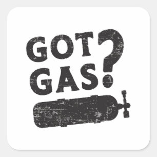 Got Gas Duiken Duiker Oceaan Diep Zee Water Vierkante Sticker