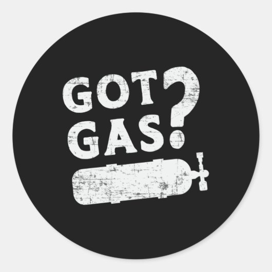Got Gas Duiken Duiker Ocean Deep Zee Grappig Ronde Sticker (Voorkant)