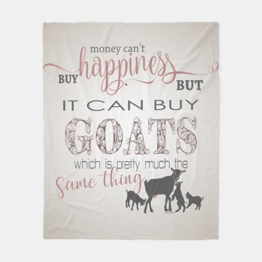 GOT | Geld kan geen geluk kopen met GetYerGoat™ Fleece Deken (Voorkant)